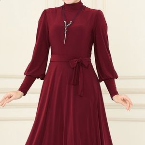 Womens evening dress - dark red size 16